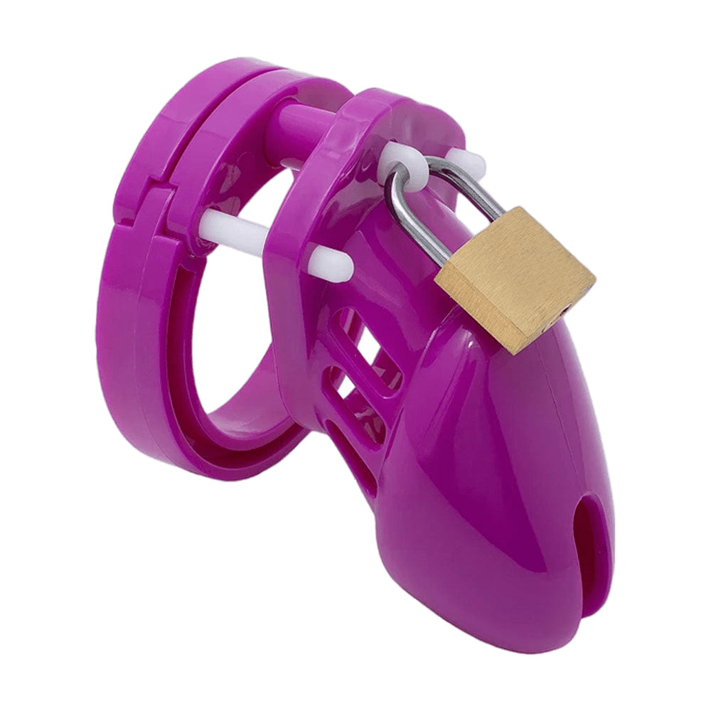 Denial In Purple Sissy Chastity Cage Lock The Cock Cage Product For Sale Image 7