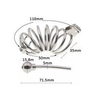 Experience the ultimate control with this restrictive device that securely tucks away his desires. A perfect vice to prevent him from losing control, even during eating or everyday moments, enhancing your connection like never before.
