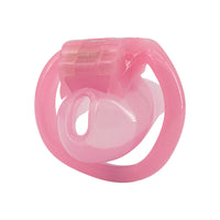 Unlock new experiences with the lockable Pink Holy Trainer V3 small. This mini features a harness design studded with gold and diamonds. Made from hypoallergenic resin to avoid metal allergies, it's comfortable, secure, and perfect for spicing up your intimacy.