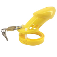 Yellow Silicone Bellied Sissy Male Chastity Device Lock The Cock Cage Product For Sale Image 10