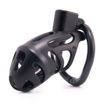 Experience glorious denial with this ergonomically designed black kit. The lightweight resin feels almost invisible on your body yet offers metal-like strength to securely encase your penis. With smaller dimensions and adjustable rings, you can find the perfect diameter for a snug, comfortable fit. This little device is meticulously crafted for long-lasting wear, ensuring your ultimate satisfaction.