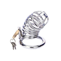 Stainless steel cage with slatted design allows sneaky teasing and quick peeks, keeping small male anatomy snug and secure. Enjoy festive control this Christmas!
