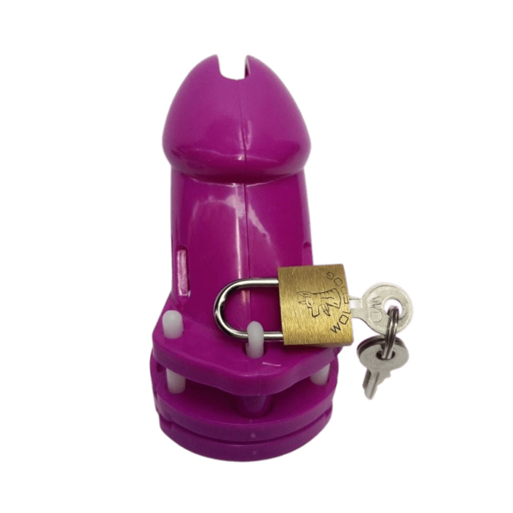 Denial In Purple Sissy Chastity Cage Lock The Cock Cage Product For Sale Image 3