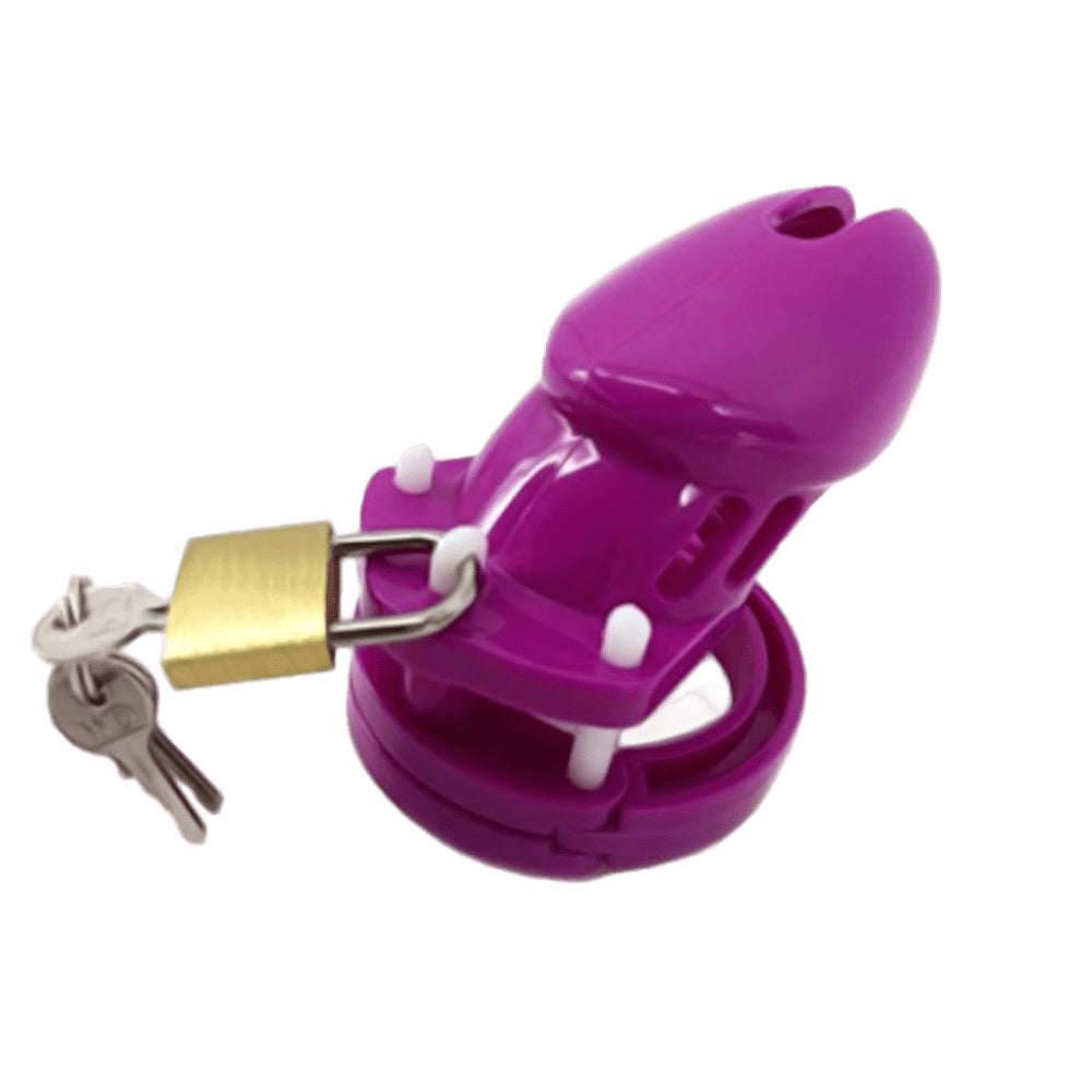 Denial In Purple Sissy Chastity Cage Lock The Cock Cage Product For Sale Image 5