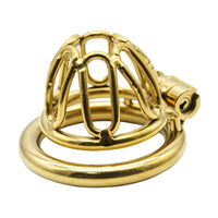 Experience the perfect fit between comfort and security with our luxurious gold cage. Its narrow design prevents slipping, while adjustable rings accommodate any length for a snug embrace.
