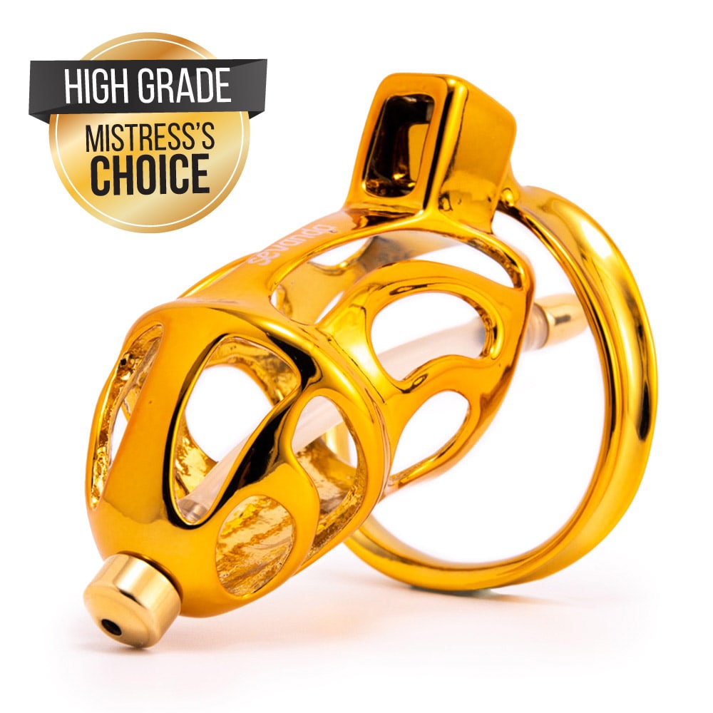 Sevanda Golden Chastity Cage – Lock The Cock