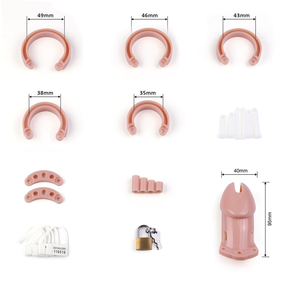 This pink cage, unlike expensive leather, offers straps and nubs for teasing without irritation. It's seamless and light, perfect for all-day wear and intense BDSM play.