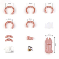 This pink cage, unlike expensive leather, offers straps and nubs for teasing without irritation. It's seamless and light, perfect for all-day wear and intense BDSM play.