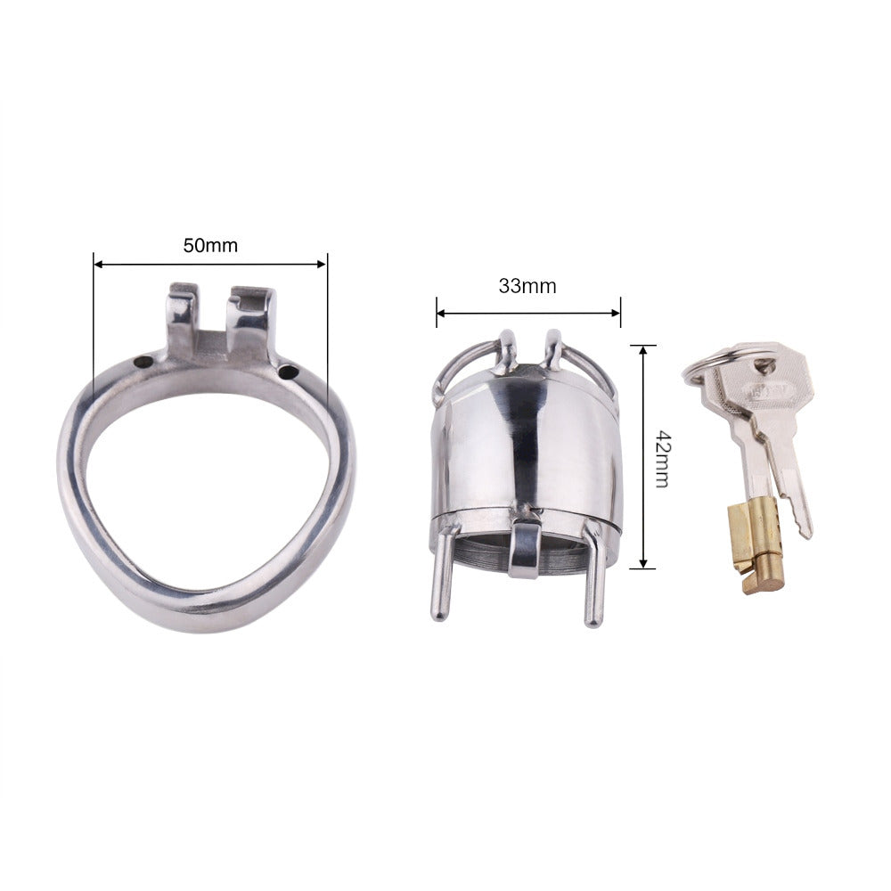 Secure your desires with this unforgiving steel cock. Its weighty design encourages progress in submission, minimizing the risk of losing focus. Your keyholder controls with ease!