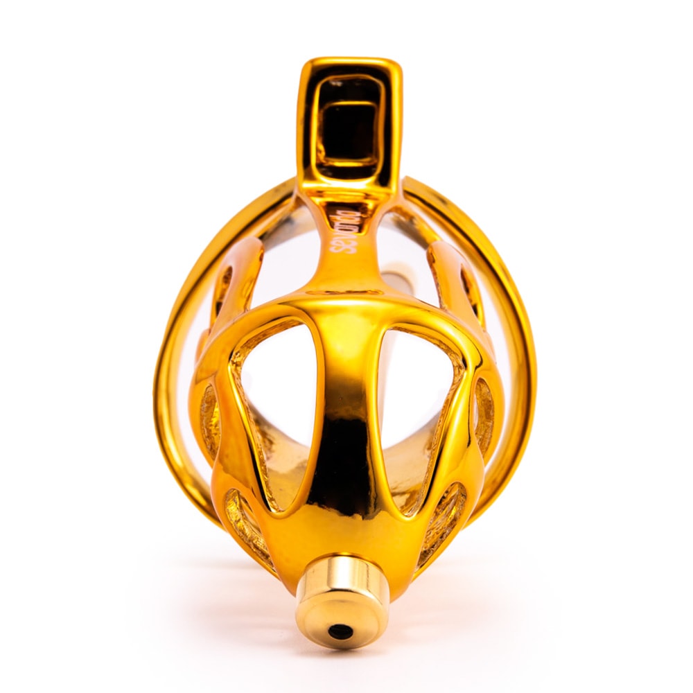 Embrace stealth with our chrome cage featuring ventilation holes for ultimate comfort. Secure as a rope's grip and undetected by any detector, it offers discreet control without compromising on style.