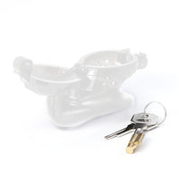 Experience ultimate control with the Lock, Stock, and Cage Chastity Device. This innovative design combines the security of straps and the comfort of elastic for a snug fit. Crafted from transparent plastic with a leather-like finish, it resembles a jockstrap but ensures your sub won't slip out. Lock him in and make sure his naughty times are over!