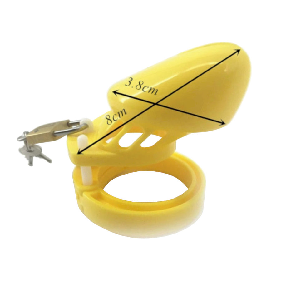 Yellow Silicone Bellied Sissy Male Chastity Device Lock The Cock Cage Product For Sale Image 29