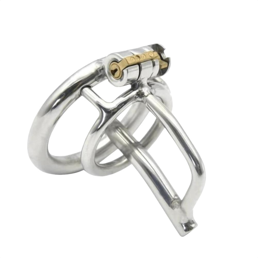 Keep him devoted with this stainless steel cage. He'll serve you, licking, kissing, and worshiping you. Secure and comfortable, leading to passionate cunnilingus and deeper intimacy.