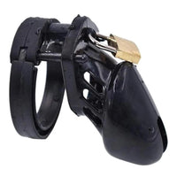 Experience control with our Small device a mini cage 1.96 inches long with insertable inner length and attachable design. Made from lightweight plastic with air vents and padlock for comfort and security. Complements intimate accessories like dildos.