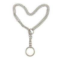 Experience maximum control with the Chastity Stainless Collar a huge chastity accessory that brings your BDSM play to the max. This pretty, dual-layer chain collar offers an extended lockdown around the head, featuring adjustable sizing and an O-ring for versatile use.
