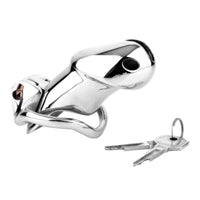 Experience 'The Constant Reminder' a chastity belt female enthusiasts appreciate. This solid stainless steel cage offers deep confinement with a hoop for secure tightening, additional holes to prevent itching, and a thrilling cold sensation for added stimulation.