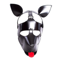 Sultry Black Leather Dog Mask Lock The Cock Cage Product For Sale Image 10