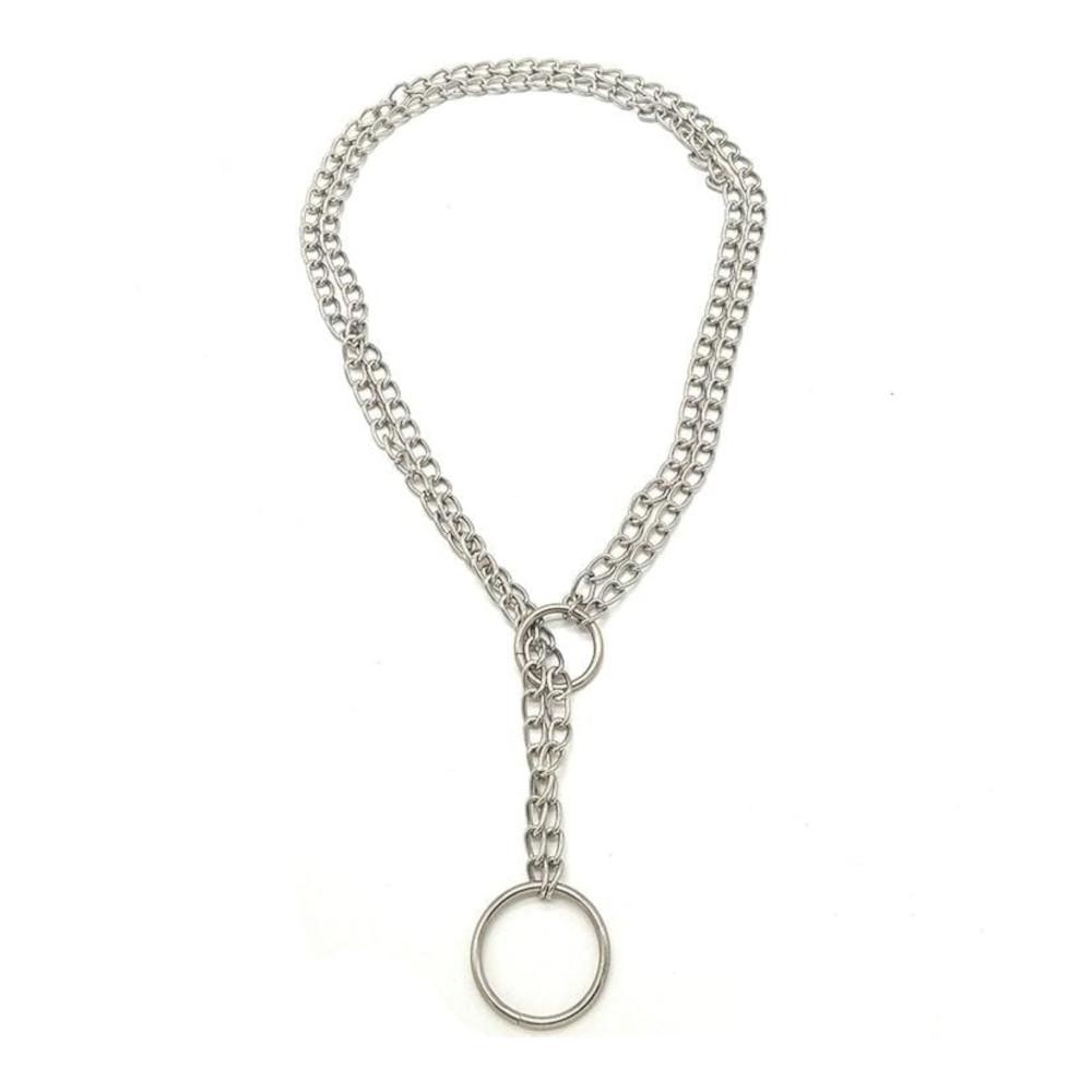 Embrace control with our Locked Twice Secured Metal Chastity Collar a chastity kit flat in design. Dual iron chains and O-ring make it versatile stylish accessory or chastity belt male. Keep your prisoner close; touch of iron works wonders. Finding the perfect restraint just got less weird!