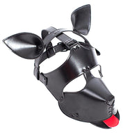 Sultry Black Leather Dog Mask Lock The Cock Cage Product For Sale Image 11