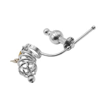 Unlock heightened control and submission with our stainless steel cage, featuring a urethral sound and butt plug. React to every sensation as you experience removal under complete authority. Ideal for exploring BDSM dynamics with safe, hypoallergenic materials that prevent chemical reaction. With frequency and customization, dive into an immersive and secure play.