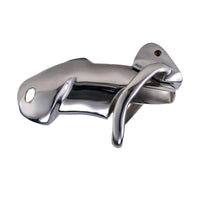 Embrace control with the Knight In Shining Armour V3 penis cage short. This stainless steel tube male fits in your hand, features a pee hole to prevent dripping. Lick temptation goodbye with every drip controlled.