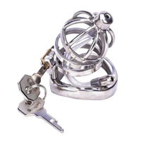 Dive into chastity play with our stainless steel cage, perfect for swimming with no removal hassle. Rest easy with no itching, complete inspection, and feeling securely detained.