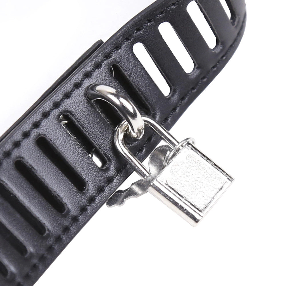 Leather Chastity Belt, perfect for BDSM exploration. Secure coverage promotes discipline. Know being caged brings power exchange wives love. Adjustable, double-sided, popular on sites for intimacy.