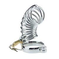 Experience arousal and humiliation with our Spiral Of Despair device a vicious steel male trainer kit. This device keeps cocks exposed, explaining your submission while securely locking you away. Embrace the control.