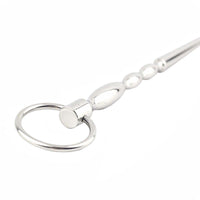 Savor intense sensations with this smooth steel chastity cage for urethral male play. The beaded rod reaches 5.1 inches, crafted with surgical tubes. Loop handle and bar design offer safe, easy use.