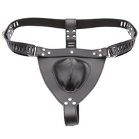 Leather Chastity Cage Belt