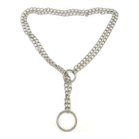 Lock in control with the Locked Twice Secured Metal Chastity Collar. Cold iron wraps firmly like duct tape, removing any chance of escape. Exert femdom penis dominance over the negative dick. Stylish chains and cloth accents make it unyielding yet elegant.