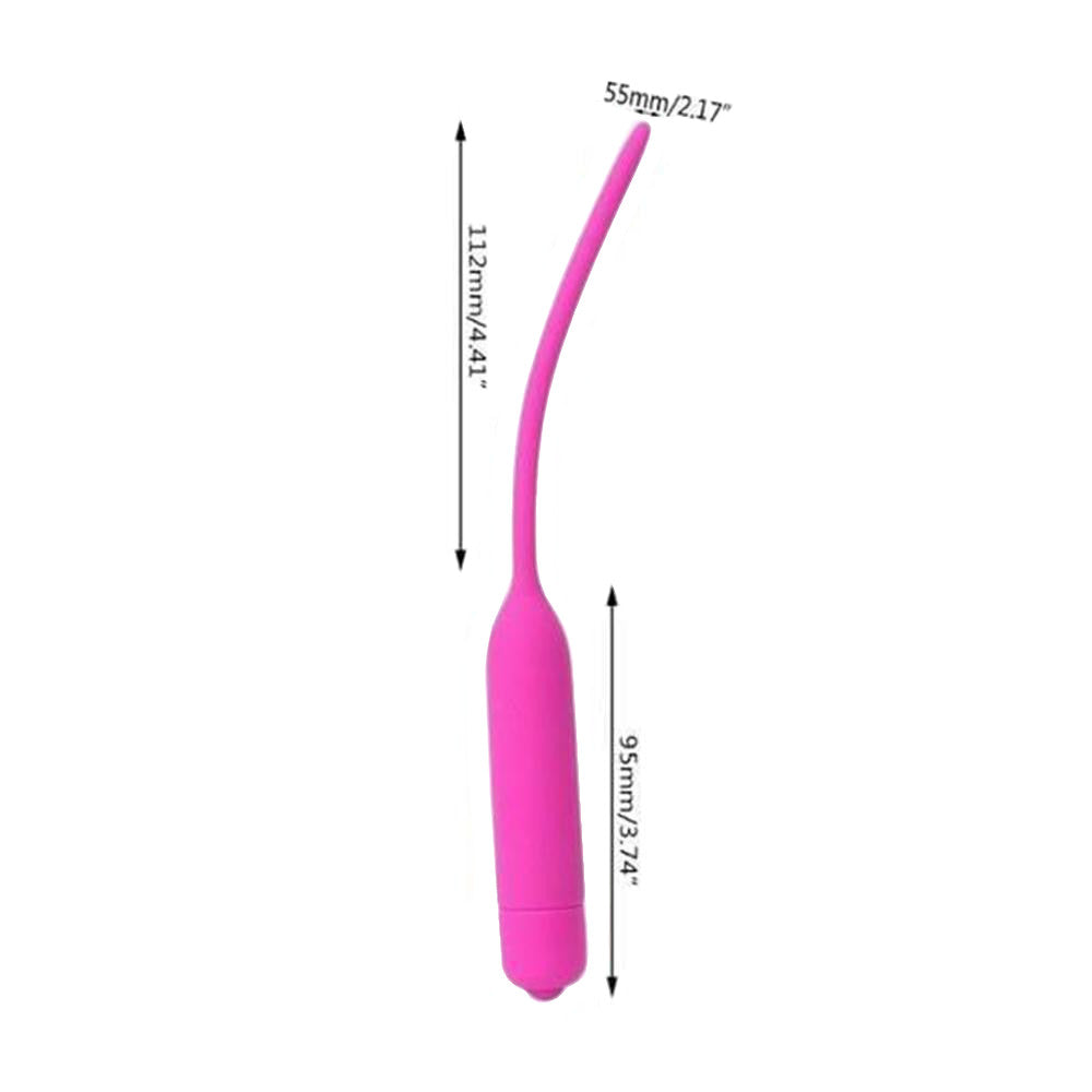 Vibrating 4.5 Inch Silicone Penis Plug Lock The Cock Cage Product For Sale Image 3