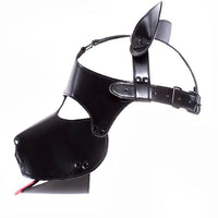 Sultry Black Leather Dog Mask