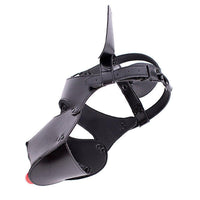 Sultry Black Leather Dog Mask Lock The Cock Cage Product For Sale Image 14