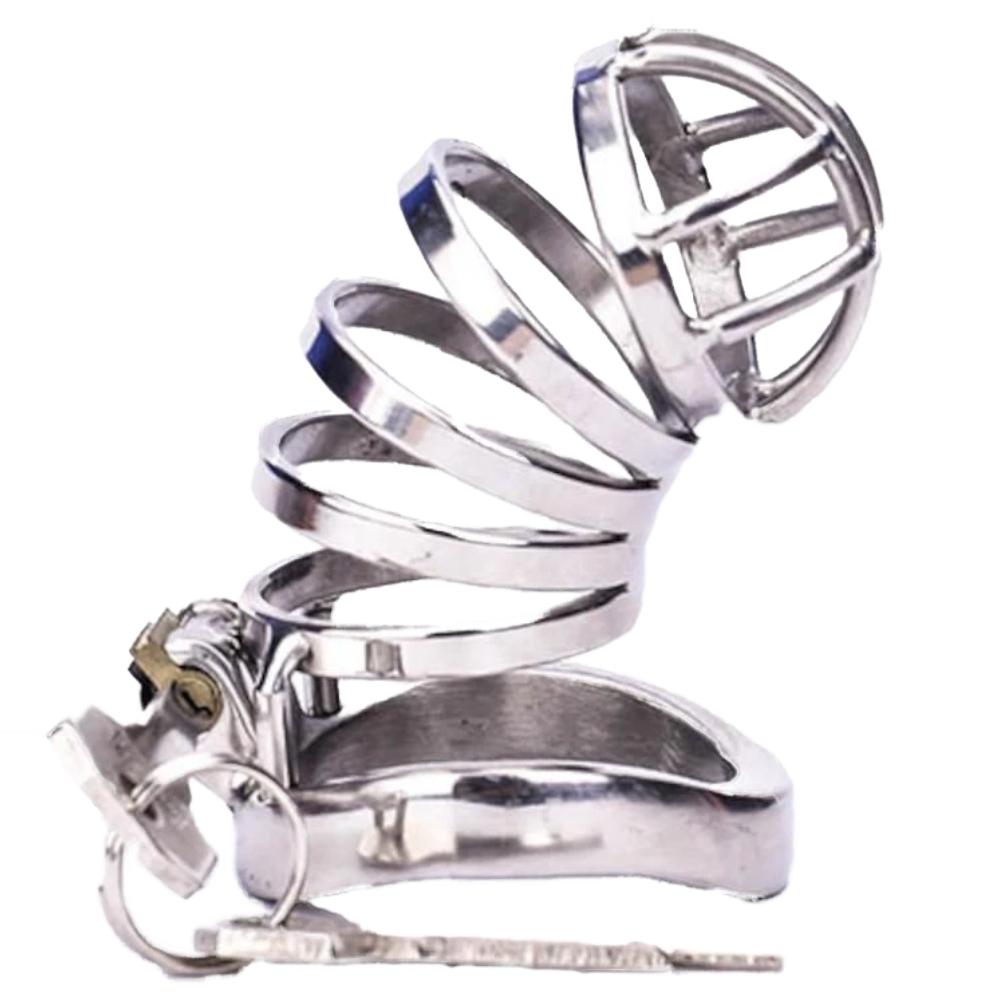 Discover control and comfort with our curved chastity cage short. Sized to prevent slips common with bigger cages, it includes three chastity rings for a snug fit. The sound male chastity design intensifies sensations, keeping you comfortably flaccid.