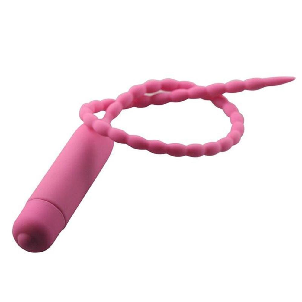 Vibrating Beaded 14 Inch Urethral Sound Lock The Cock Cage Product For Sale Image 6
