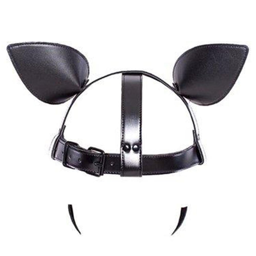 Sultry Black Leather Dog Mask Lock The Cock Cage Product For Sale Image 25