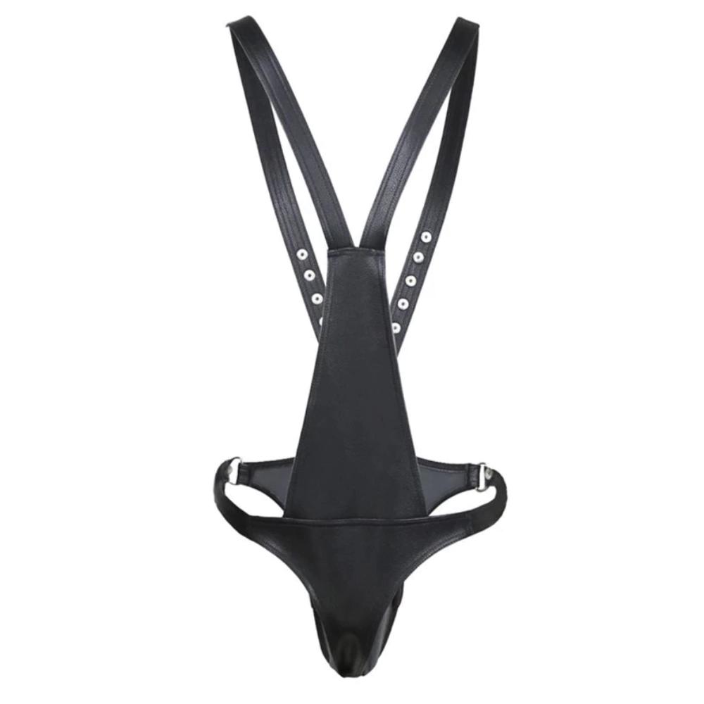 Provocative Leather Stud Chastity Belt ideal for BDSM play and submissive training.