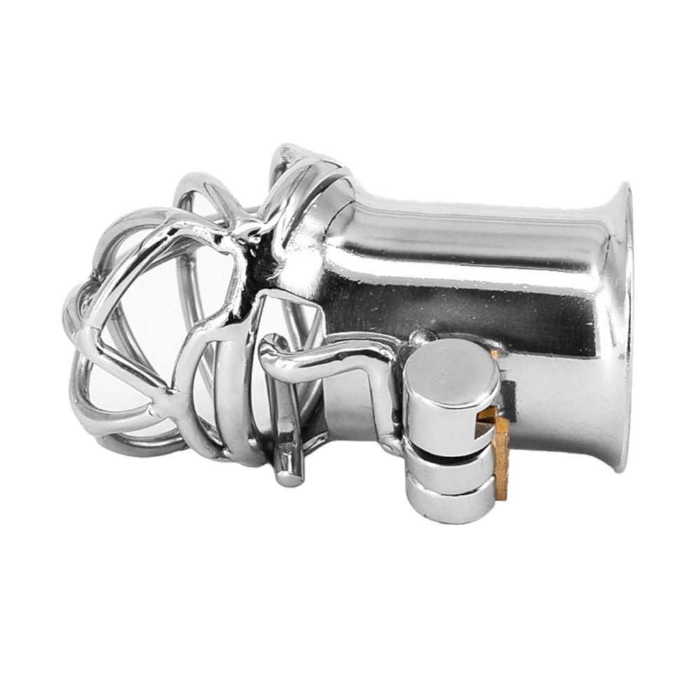 Explore intricate power dynamics with The Permanent Pledge a stainless steel Chastity body. Embrace femdom, led by control and psychological and physical Chastity torture.