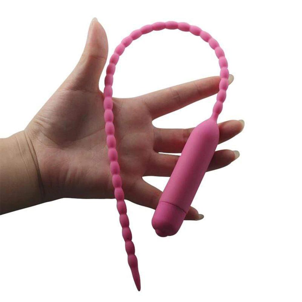 Vibrating Beaded 14 Inch Urethral Sound Lock The Cock Cage Product For Sale Image 7
