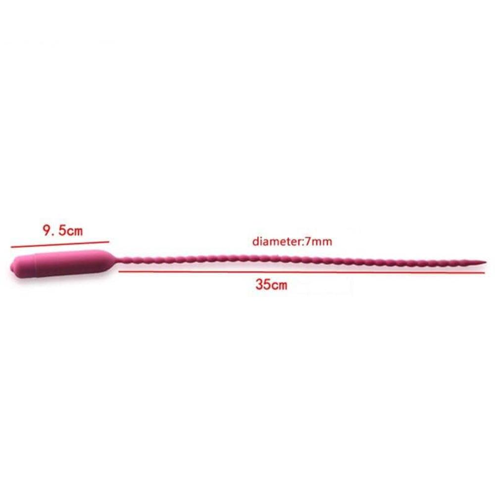 Vibrating Beaded 14 Inch Urethral Sound Lock The Cock Cage Product For Sale Image 8