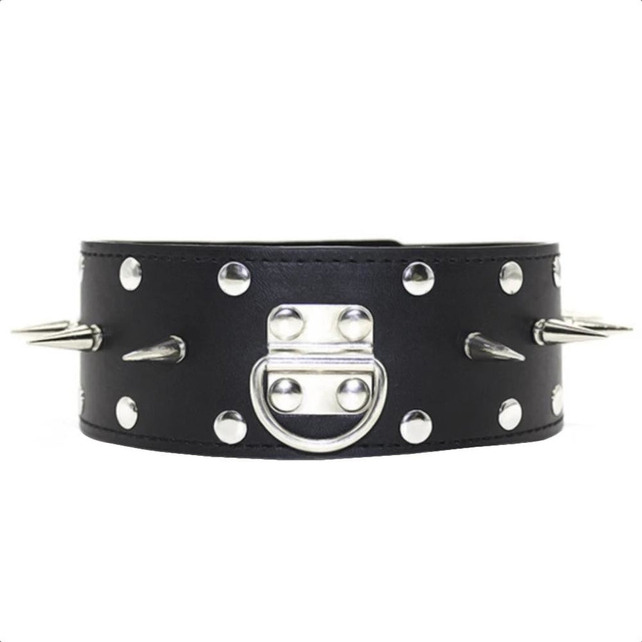 Punky Black Collar With Leash Lock The Cock Cage Product For Sale Image 21