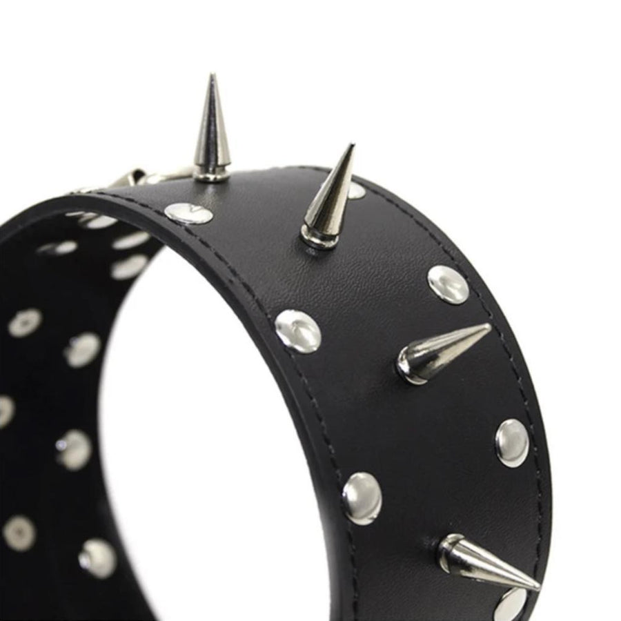Punky Black Collar With Leash Lock The Cock Cage Product For Sale Image 23