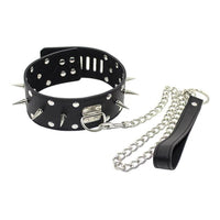 Punky Black Collar With Leash Lock The Cock Cage Product For Sale Image 10