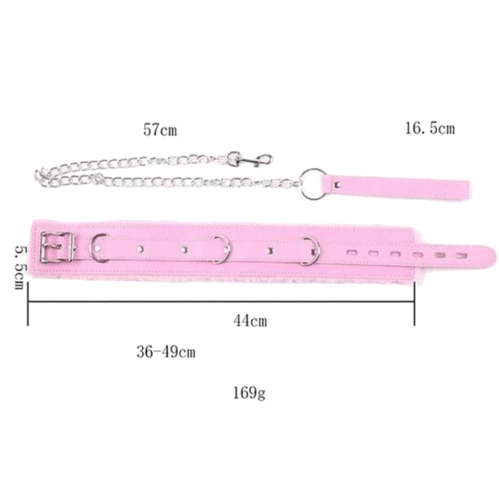 Sweet 'n Sexy Pink Leather Collar With Leash Lock The Cock Cage Product For Sale Image 5
