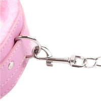 Sweet 'n Sexy Pink Leather Collar With Leash Lock The Cock Cage Product For Sale Image 12