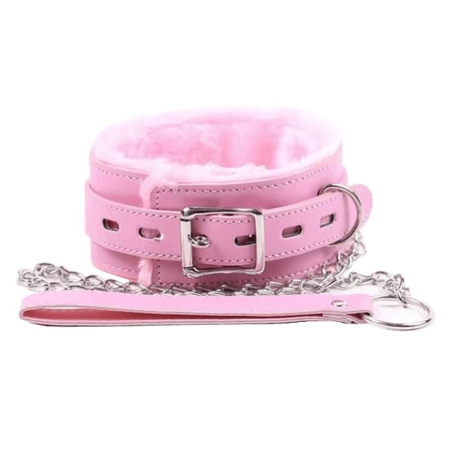 Sweet 'n Sexy Pink Leather Collar With Leash Lock The Cock Cage Product For Sale Image 20