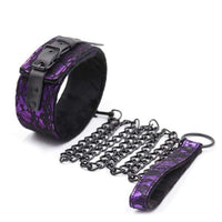 Mistress BDSM Purple Collar With Leash Lock The Cock Cage Product For Sale Image 10