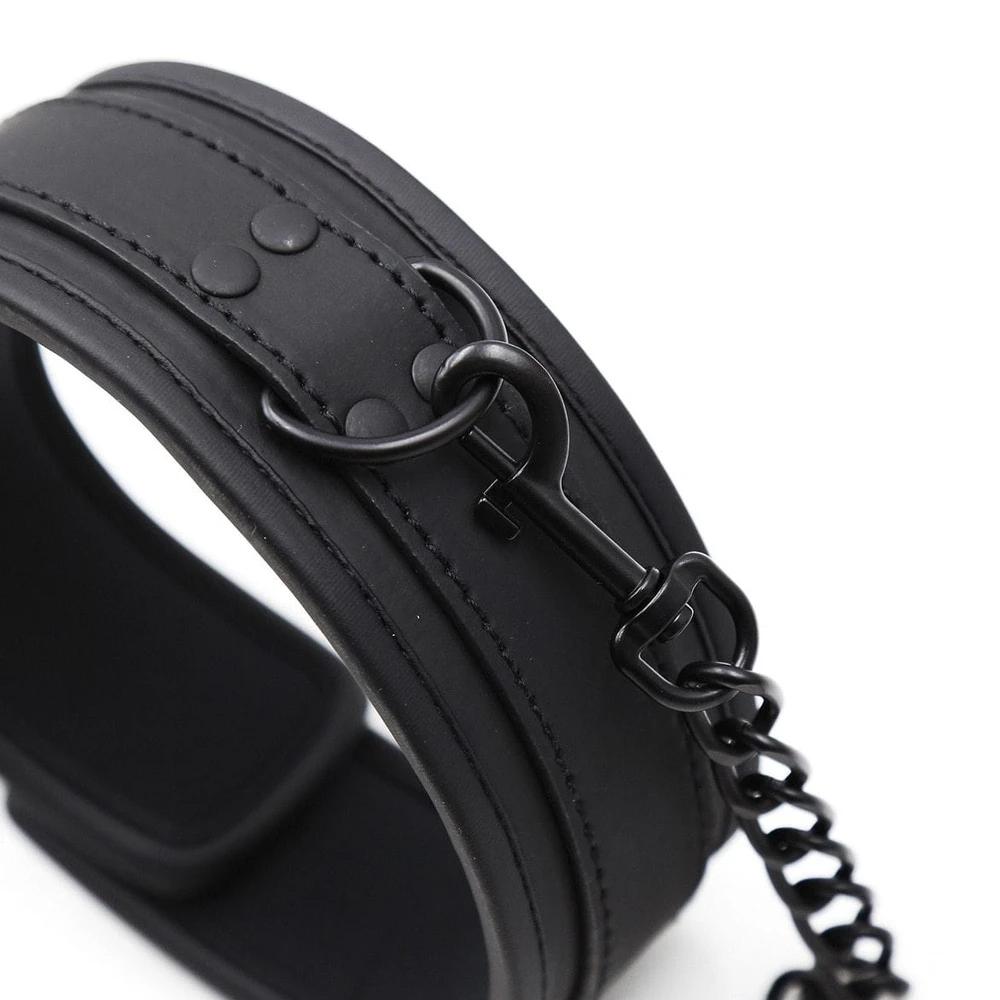 Seductive Black BDSM Training Collar Lock The Cock Cage Product For Sale Image 6