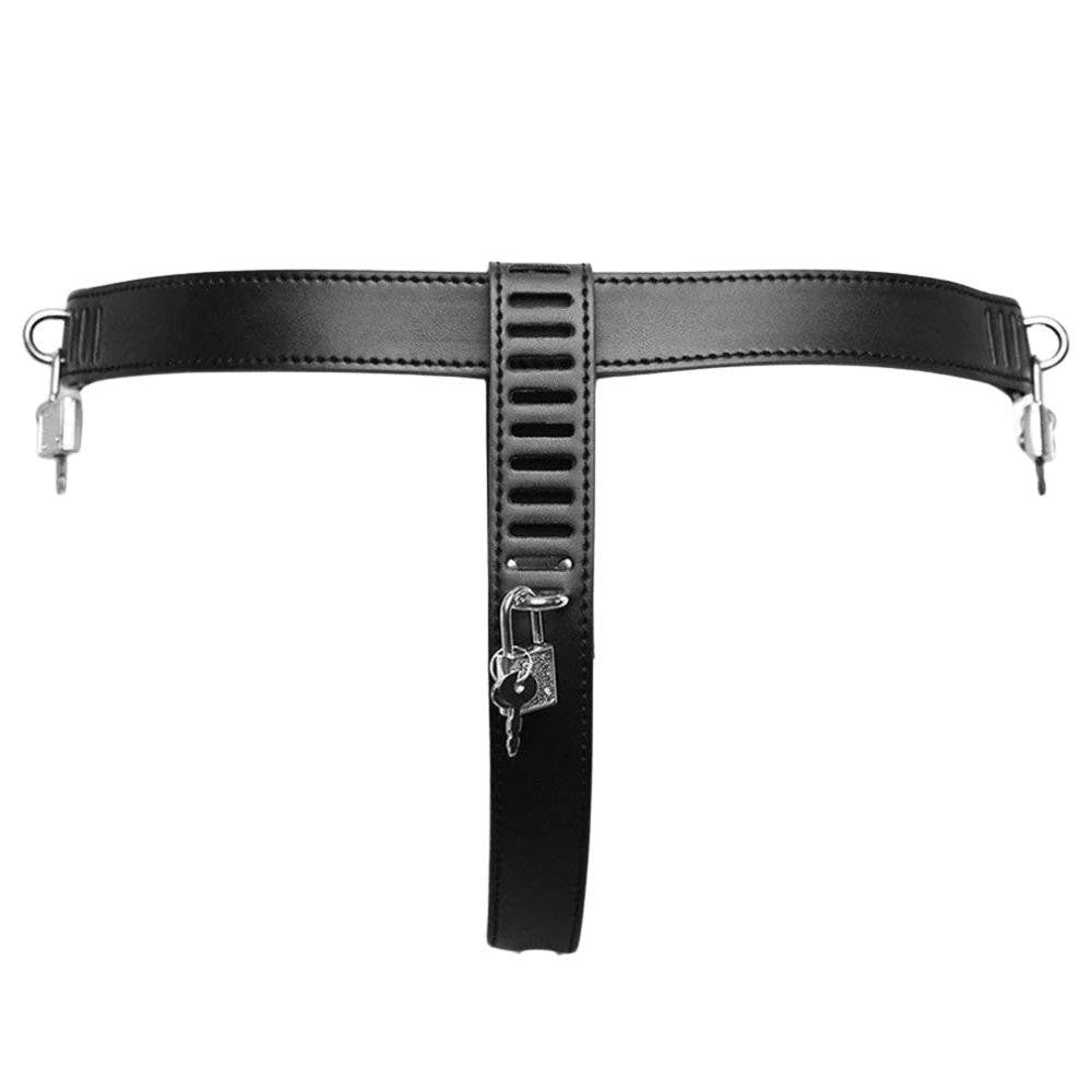 Experience ultimate control with our 'Black Hole' chastity belt for men. This girthy, spiral-design leather belt offers huge restraint. Steel locks secure the penile cage, making every inch count desires won't pop free.